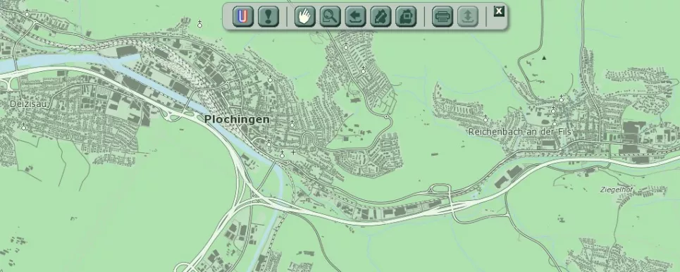 Grafik zeigt einen Kartenausschnitt aus der ISONG-Anwendung